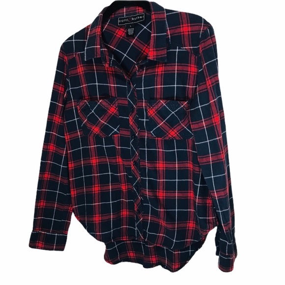 Polly & Esther Tops - Polly & Esther plaid shirt size L long sle…